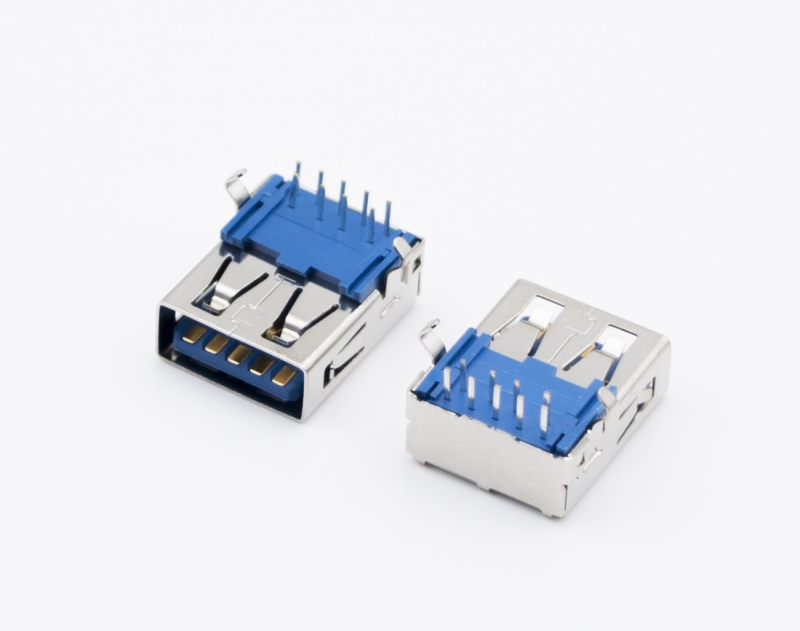 USB 3.0 AF 沉板式SMT 藍膠