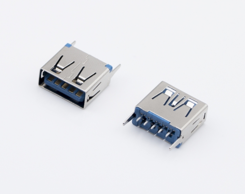 USB3.0 AF 短體 立式SMT 藍膠