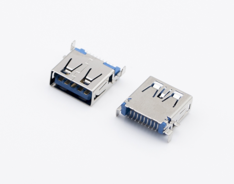 USB3.0 AF 短體 臥式SMT 藍膠